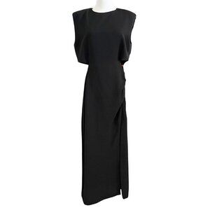 ZARA BLACK CUT OUT SLEEVELESS COLUMN MAXI DRESS 2157/223 - S